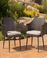 Simplie Fun Stylish Outdoor Dining Chairs With Durable Faux Wood Legs And Water-Resistant Cushions