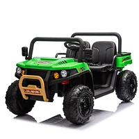24V Xxxl Kids Ride On Utv W/Parents Remote Control, Two-seater, Automatic tipping bucket, Rear wheel suspension, Slow start, Portable handle