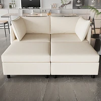 Streamdale Furniture Love Seat Couches, Chaise Longue Mid Century Modern Sofa Couch With Storage for Small Spaces, Living Room