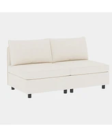 Simplie Fun Love Seat Couches, Chaise Longue Mid Century Modern Sofa Couch With Storage for Small Spaces, Living Room