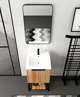 24 Inch Freestanding Bathroom Vanity With Resin Basin