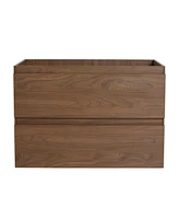36" Wall-Mounted Bathroom Vanity With Resin Sink, 2-Soft Close Drawers, Kd-Package