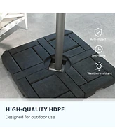 Simplie Fun 4 Piece Patio Cantilever Umbrella Base Weight Set, Fillable Outdoor Offset Umbrella Weights for Umbrella Stand, 175 lbs. Capacity Water or