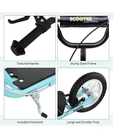 Streamdale Furniture Youth Scooter, Teens Kick Scooter, Adjustable Handlebar Ride On Toy for 5+ with 16" Front and 12" Rear Dual Brakes Inflatable Whe