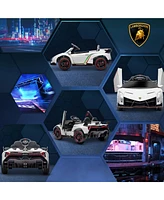Streamdale Furniture Lamborghini Veneno Licensed Kids Electric Car with Bluetooth, 12V Ride on Car with Butterfly Doors, Remote Control, Portable Batt