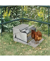 25 lbs Capacity Automatic Chicken Poultry Feeder with a Galvanized Steel and Aluminium Build, Weatherproof Design