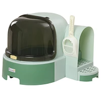 Streamdale Furniture Cat Litter Box with Lid, Covered Litter Box, Easy to Clean & Open Including Openable Front Cover, Litter Scoop, Green