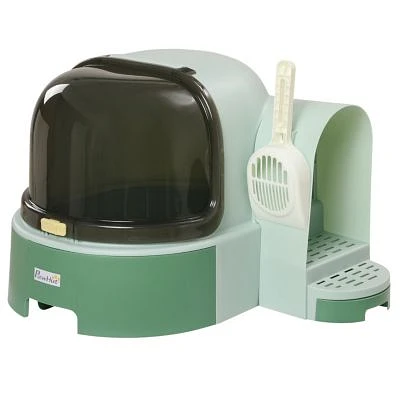 Streamdale Furniture Cat Litter Box With Lid Covered Litter Box Easy To Clean Open Including Openable Front Cover Litter Scoop Green
