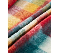 Evergreen Ivy Checkered Faux Mohair Throw, 50" x 70"