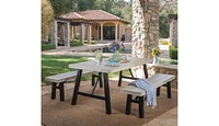 Simplie Fun Valverde 3-Piece Gray Acacia Wood Picnic Dining Set