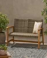 Hampton Wood + Wicker Loveseat