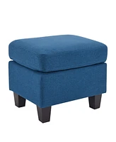 Streamdale Furniture Springfield Navy Blue Ottoman: Contemporary Comfort and Versatile Style