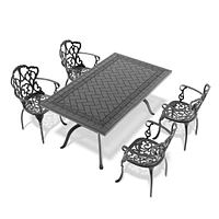 Streamdale Furniture (Cushions In Random Colors)5-Piece Set Of Cast Aluminum Patio Furniture With Cushions