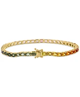 Effy Multi-Sapphire Oval Tennis Bracelet (8-7/8 ct. t.w.) in 14k Gold