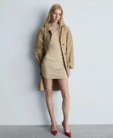 Mango Women's Asymmetrical Pleated Dress