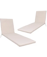 Streamdale Furniture 2PCS Set Outdoor Lounge Chair Cushion Replacement Patio Funiture Seat Cushion Chaise Lounge Cushion-Beige