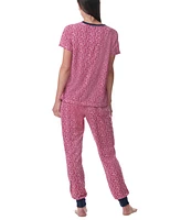 Tommy Hilfiger Women's Printed Short-Sleeve Tee & Jogger Set
