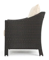 Streamdale Furniture Water-Resistant Wicker Club Chairs With Curved Arms For Outdoor Comfort And Style