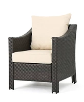 Streamdale Furniture Water-Resistant Wicker Club Chairs With Curved Arms For Outdoor Comfort And Style