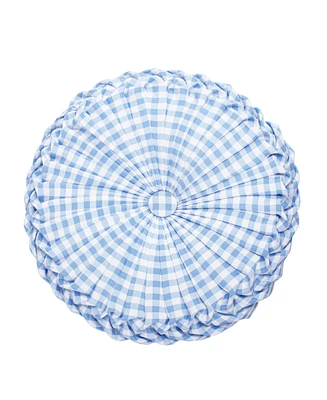 Levtex Radella Gingham Tufted Decorative Pillow, 16" Round