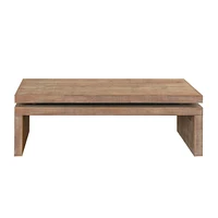 Natural Wood Living Room Table Versatile Coffee Table 2-Tiered Wood Tabletop Table 47.6" L 23.6" W 16.3" H