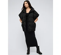 Kenneth Cole Women's Quilted Oversized Tapered Vest Jacket