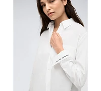 Kenneth Cole Women's Oversized Button-Front Boyfriend Shirt