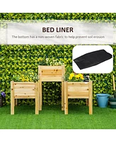 Streamdale Furniture Raised Garden Bed Set of 3, Wooden Elevated Planter Box with Legs and Bed Liner, for Backyard and Patio to Grow Vegetables, Herbs