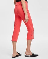 Jm Collection Women's Side Lace-Up Capri Pants, Created for Macy's