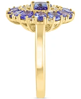 Effy Collection Diamond (1/5 ct. t.w.) & Tanzanite (2-1/6 ct. t.w.) Ring in 14k Yellow Gold