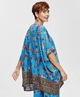 Jm Collection Women's Printed Open-Front Relaxed Kimono, Created for Macy's