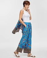 Jm Collection Women's Printed High-Rise Wie-Leg Pants, Exclusively at Macy's