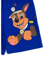 Paw Patrol Boys Chase Skye Rubble Marshall Cosplay T-Shirt and Bike Shorts French Terry Outfit Set to