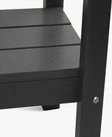 55" Outdoor Patio Hdpe Adirondack 2-Tier Shelf Console Table