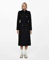 Mango Women's Double-Breasted Cotton Trench Coat