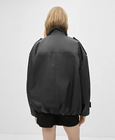 Mango Women's Oversize Button Down Parka