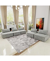 Streamdale Furniture Modern Chenille Modular L-Shaped Sofa with Hidden Legs, Adjustable Headrests, and Spring Cushions