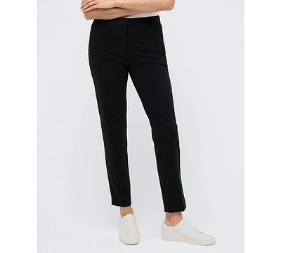 Kenneth Cole Women's Fly-Front Side-Panel Slim Ankle Pants