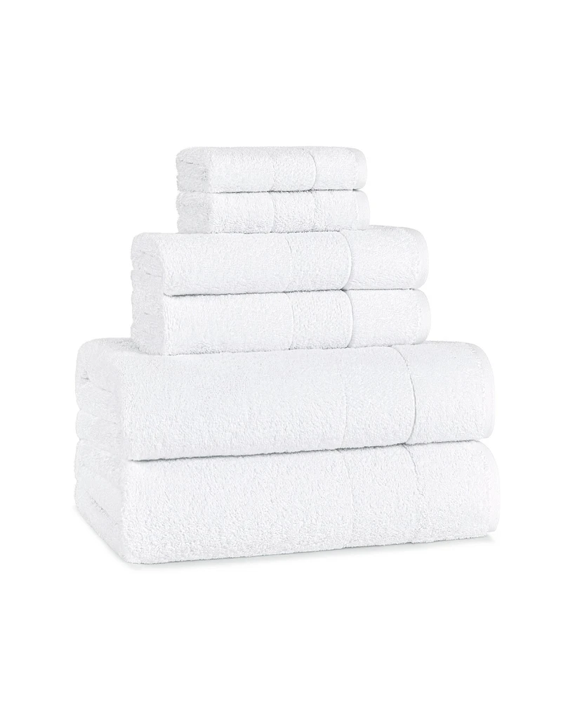 Aston and Arden Luxury Solid 6-Piece Bath Towel Set, 600 Gsm, Soft 100% Turkish Cotton Bathroom Towels, Made in Turkey, 2 Bath Towels, 2 Hand Towels,