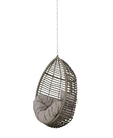 Streamdale Furniture Elegant Teardrop Rattan Hanging Chair With Plush Cushions