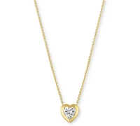 Forever Grown Diamonds Lab-Grown Diamond Heart Bezel Necklace (1/3 ct. t.w.) in 10k Yellow Gold