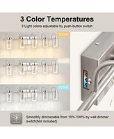 gaomon 5 Light Brushed Nickel Bathroom Light Fixtures, Vanity Lights Crystal Bubble Glass Dimmable 3 Color Temperatures Modern Bathroom Wall Sconce fo