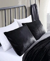 City Scene Solid Faux Black 3 Piece Duvet Cover Set-Full/Queen