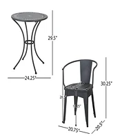 Whimsical Lourdes Bistro Set: Durable Outdoor Elegance