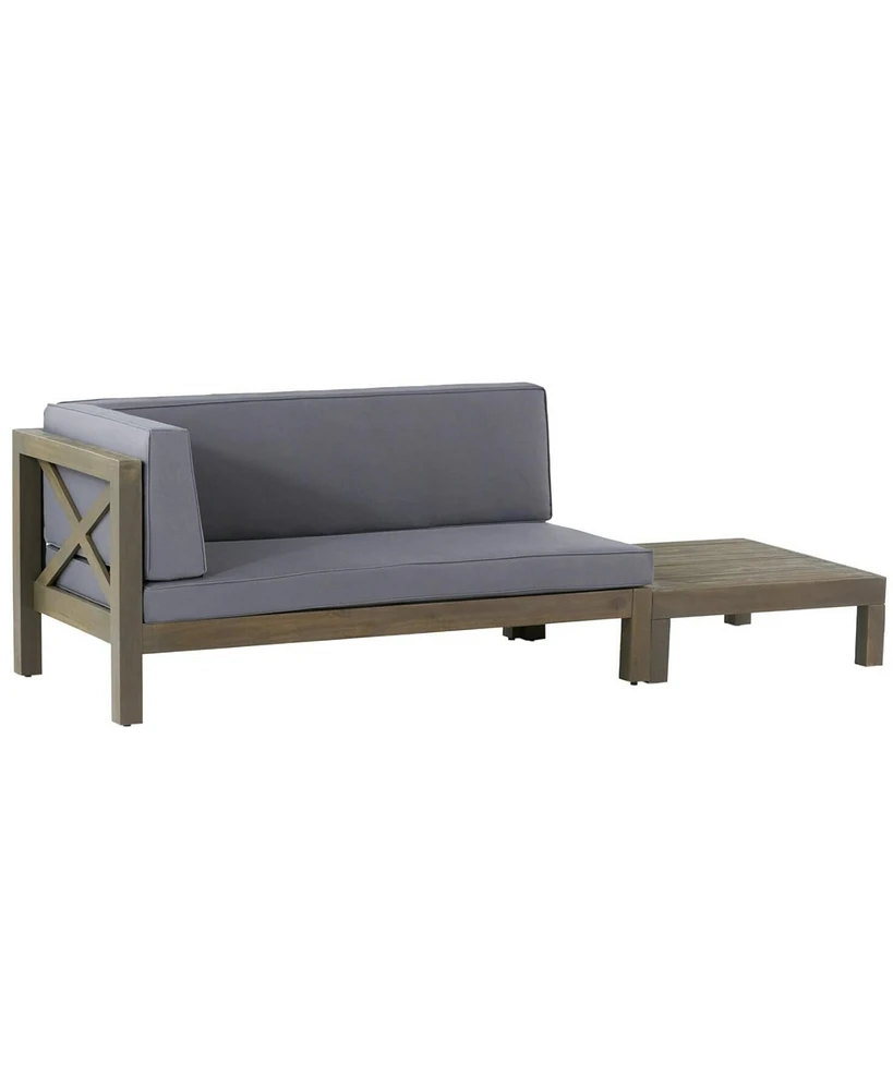 Streamdale Furniture Brava X-Back Corner Bench-l With Coffee Table