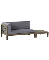 Simplie Fun Brava X-Back Corner Bench-l With Coffee Table