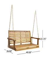 Streamdale Furniture Tasmania Acacia Wood Porch Swing: Durable, Spacious, And Serene