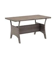 vidaXL Patio Table Gray 47.2"x27.6"x26" Poly Rattan