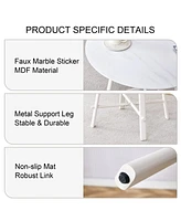 Streamdale Furniture Table and chair set, Mdf desktop, white metal table legs, stable and beautiful