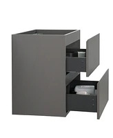 Wall mount cabinet Without basin, Gray color, With two drawers, Pre-assembled